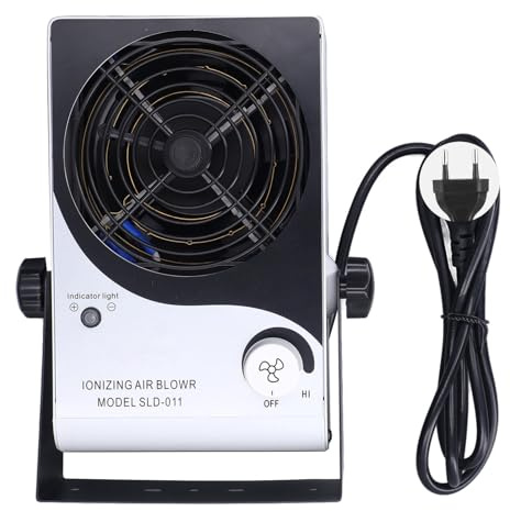 FTVOGUE Ventilador Antiestático del Soplador de Aire Ionizante ESD, Ionizadores de Aire de Aleación de Aluminio de 45 a 110CFM para Electrónica, Impresión (Enchufe Europeo 220v)