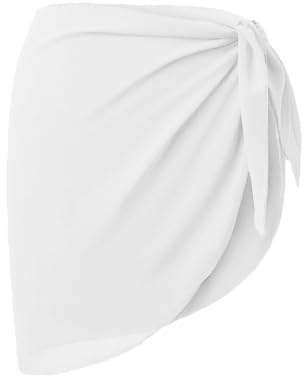 WBZOWRB 1 Artikel 50 * 180CM Strandkleid Strand Wrap Sarong Vertuschung Chiffon Badeanzug Wickelröcke Bikini Cover up Sexy Pareos Strandtuch Pareos & strandkleider für damen（Weiß）