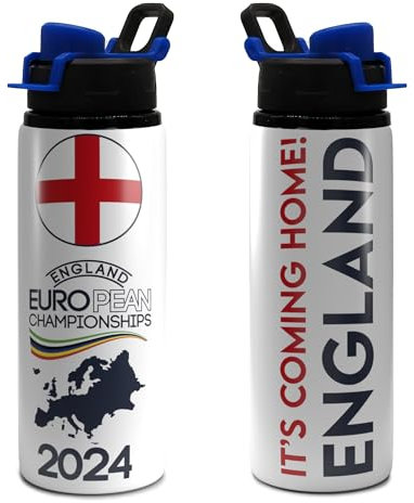 Partisan England Bottle Euros 2024 600ml White with Black/Blue Lid