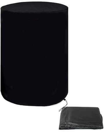 WAZUBC 1000L Drum Cover Water Barrel Cover, 25 x 37 Inch, Black, Oxford Fabric, Round