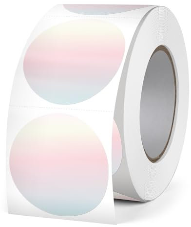 FINDAT Rond Étiquette Thermique Rouge Dégradé 38mm Rouleau Imprimable auto-adhésif pour la conception de logo de bureau QR Ship 500pcs