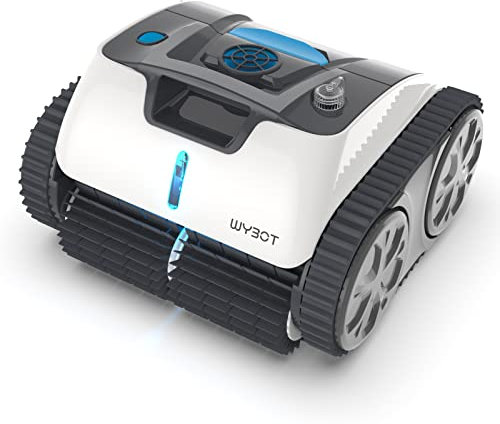 WYBOT Robot Piscine Fond et Parois, Aspirateur Robot de Piscine sans Fil, Trois Moteurs pour Un Nettoyage Efficace, Autonomie de 110 Minutes pour Piscines Enterrées jusqu'à 120㎡