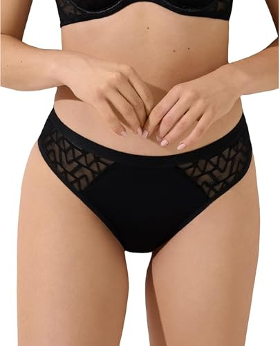 Lisca Damen Slip Opal | femininer Damen Slip | halbtransparente Einsätze mit Muster | klassischer Schnitt | 36-48