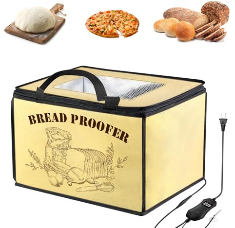 Brot Gärbox, vielseitige elektrische Brot Gärbox mit einsetzbarem NTC-Temperatursensor, Digitalanzeige 50~113℉, Timer von 0 bis 12 Stunden für Sauerteiggärung und Joghurtzubereitung