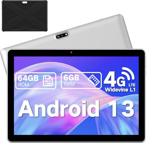 NINTAUS Android Tablet 10.1 Inch, 4G Cellular Tablets with SIM Card Slot (Supports Calling & Texting), 5G WiFi Tablet with Case, 6GB+64GB+TF Expand, HD IPS Touchscreen, Dual Cameras, BT 5.0