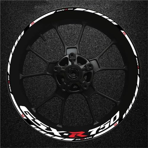 VQLDPX Calcomanías para Llantas de Moto Adhesivo para Llanta De Motocicleta para Suzuki GsxR750, Gsx-R750, Gsx-R750, Gsx-R750, Adhesivo Reflectante De Papel llanta de Pegatina(Color 2)