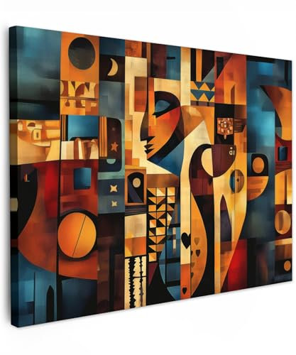MuchoWow© Impression sur Toile Peinture 70x50 cm Tableau Mural Decoration Salon Reproductions de Tableaux Murale Moderne Figures - Abstrait - Symboles