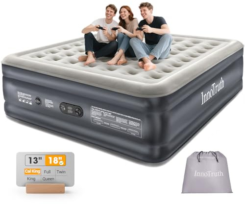 InnoTruth Cal King Size Air Mattress with Built-In Pump Famiy Choice Award Winner Inflatable Mattress Ideal for Taller Persons, Self Inflating Inflatable Air Bed