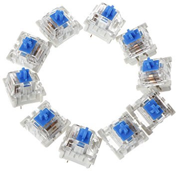 Interruttore lineare tattile a 3 pin blu switch per tastiera meccanica Gateron MX Clone Cassa trasparente