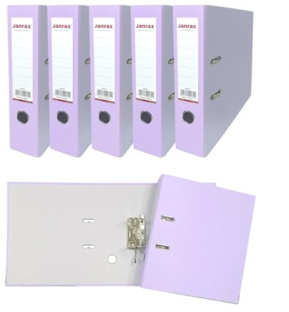 Aktenordner, A4, Pastellviolett, 5 Stück Janrax