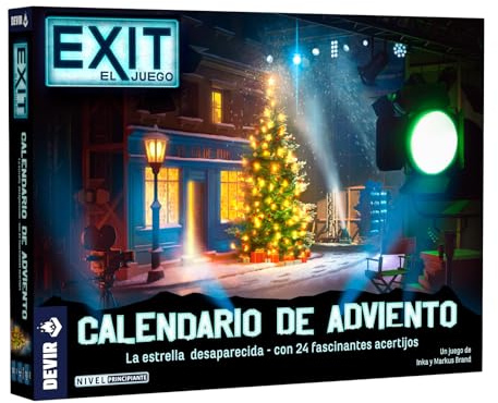 Devir Exit - Adventskalender Der verschwundene Stern | Escape Room Spiel Weihnachten | 24 Rätsel | Geheimnisvolles Abenteuer in Los Angeles | Familienkooperatives Spiel