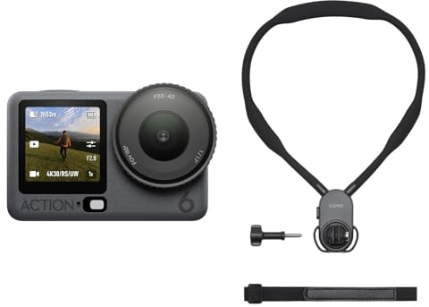 DJI Osmo Action 6 Neck Mount Filming Combo, 8K Action Camera, Hands-Free