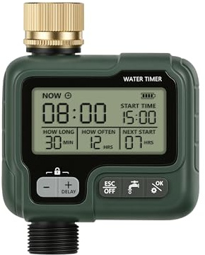 Programmateur Programmable pour Robinet, à 1 Sortie, Fonction Report de Pluie, Arrosage Manuel, Verrouillage