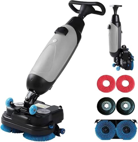 UIBAO Lavasciuga Pavimenti Automatico Compatto Senza Fili,36V Batteria al Litio,360° Doppie Spazzole 240 Giri/Min,3 in 1 Multifunzione,Larghezza 42cm,per Pavimenti Legno Marmo Cemento Grey