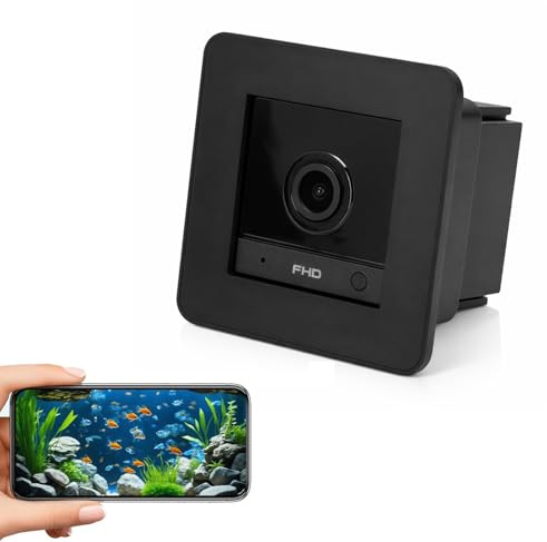 Plyisty 2K-Aquariumkamera mit Blendschutzobjektiv, 140°-Weitwinkel-WLAN-Aquariumkamera, KI-Bewegungserkennung, Zwei-Wege-Audio, Nachtsicht für Reptilien-Terrarium