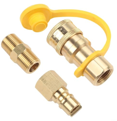YJDOORPLAY Raccordo a innesto rapido per propano da 1 cm, in ottone, per grigliare camper, rimorchi, barche e apparecchiature a gas naturale a bassa pressione (B)