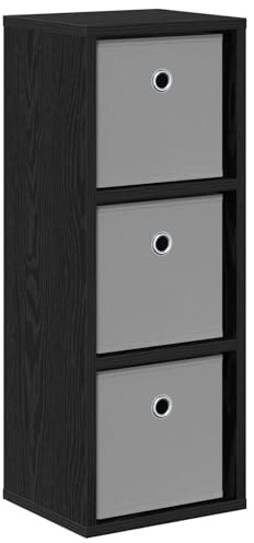 vidaXL Sideboard Schwarz Eichen-Optik 25,5 x 22 x 69,5 cm