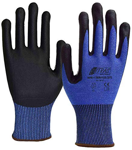 Nitras Schnittschutzhandschuh Skin Flex 6640 CUT 5 - VPE 10 Paar - verstärkte Daumenbeugen, hoher Schnittschutz, Größe:9 (L)