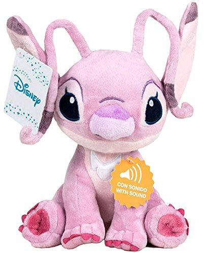 Lilo&Stitch - Peluche 11'41/29cm Angel (Rose) Qualité Super Soft Les Deux avec Son