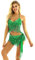Freebily Damen Bauchtanz Kostüm Sexy Quaste Pailletten BH Oberteil Hüfttuch Rock/Shorts Gürtel Glitzer Tanzkleidung Pole Dance Outfits Grün Einheitsgröße