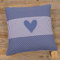 matches21 HOME & HOBBY Kissen-Bezug in 40x40 cm für Deko-Kissen Sofa-Kissen - Baumwolle Kissen-Hülle LINA Herz weiß blau gepunktet kariert - Waschbarer Reißverschluss Zierkissen-Bezug für Couchkissen