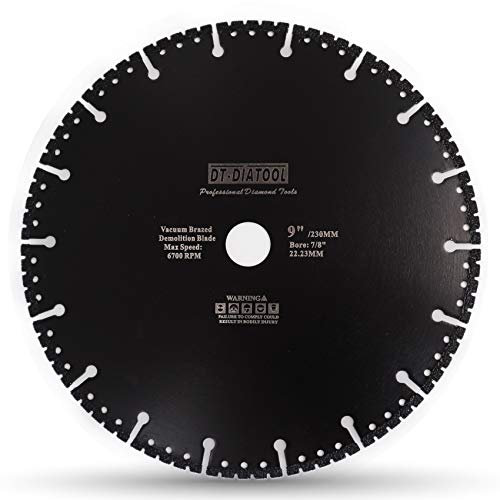 DT-DIATOOL Disco Diamantato 230 x 22,23 mm Lama per Sega Universale per Cemento Armato Metallo Alu Rebar Ferro PVC Tutti i Materiali Resistenti