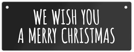 We wish you a merry christmas Metallschild in schwarz-weiß Weihnachten Advent