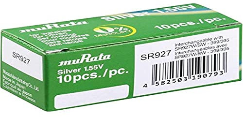 Murata SR927-PBWW 395 - Pilas de botón (óxido de Plata, 52 mAh, 1,55 V, 10 Unidades)