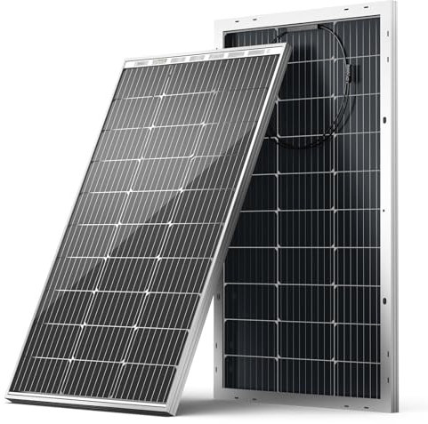 HQST Panneau solaire monocristallin 100 W 12 V 9BB, module de taille compacte, avec jusqu'à 23 % de haute efficacité, cellules de grade A+, étanche IP65 pour camping-car, cabine, bateau, bateau