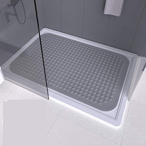 BAIHAO Tapis De Douche Rectangulaire Grande Salle De Bain, Antidérapant Ménage Tapis De Sol De Toilette Tapis De Baignoire De Massage des Pieds en PVC