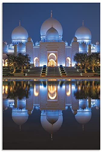 ARTland Wanddeko Wandbild Alu Verbundplatte für Innen & Outdoor Bild 80x120 cm Moschee Scheich Zayid Islam Muslimische Bilder Abu Dhabi U1YA
