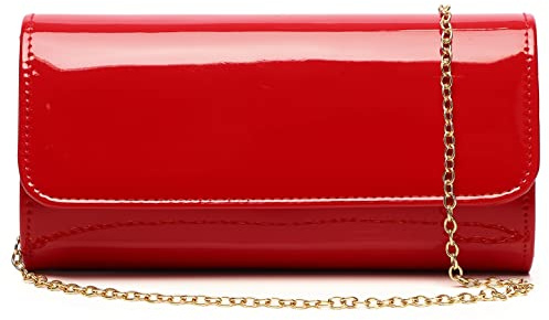 Pochette da donna in pelle verniciata, elegante borsa a tracolla per Natale, matrimoni, feste e balli