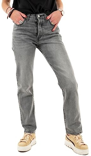 Levi's 501 Crop, Jeans Donna, Gray Worn In, 30W / 28L