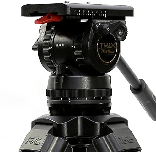 TERIS V15 Professional Tripod Head Fluid Head 100mm Bowl Max Load 15KG for Camcorder Film Camera
