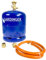 GARDINGER Aktionsset leere befüllbare 2,5 kg Propangasflasche Profill mit Sicherheitsventil Adapter Umfüllschlauch (Alternative zur GAZ R907)