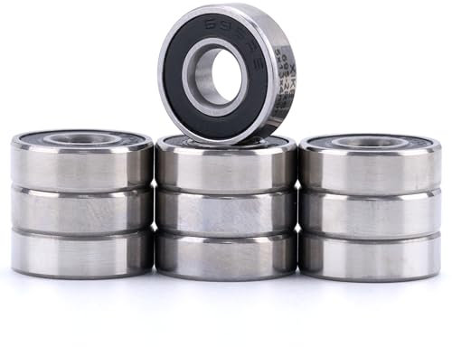 XiKe 695-2RS Kugellager mit Doppeldichtung 5x13x4mm Chromstahl und Vorgeschmiert, 695RS Miniatur-Rillenkugellager, 10er Pack