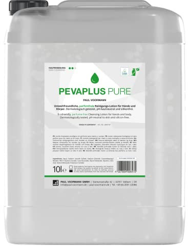 Pevaplus PURE - umweltfreundliche, parfümfreie Reinigungs-Lotion für Hände und Körper, 10 Liter Kanister, 1 Stück
