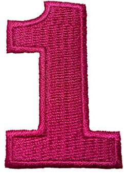 Catch the Patch Nummer Rosa - (Größe: 4,9 x 3,3 cm) – Hochwertiger Stickpatch zum Aufnähen oder Aufbügeln – Für Shirts, Jacken, Taschen & mehr