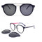 HPIRME Damen Herren Magnetische Clips Dual Purpose Brille Rahmen Female Ultem Round Eyewear, C5, Einheitsgröße