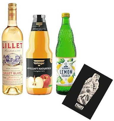 Lillet Tarte Winter Special - Lillet Blanc Aperitif 0,75l (17% VOL) mit Apfelsaft und Zitronensaft Winter Rezept inkl. Pfand MEHRWEG- [Enthält Sulfite]