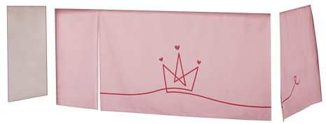 Hoppekids Prinzessin Halbhochbettvorhang (90x200cm) inkl. Draht-Set und Haken Für Kinderzimmer
