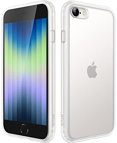 JETech Matte Case for iPhone SE 3/2 (2022/2020), iPhone 8/7, 4.7-Inch, Shockproof Military Grade Drop Protection, Frosted Translucent Back Phone Cover, Anti-Fingerprint (Frosted Clear)