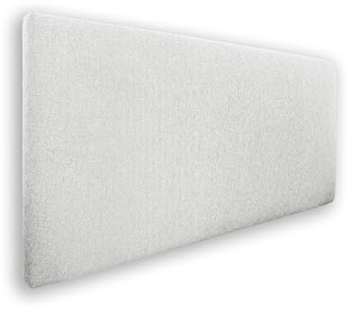 Silcar Home - Cabecero de Cama 105 Tejido Blanco Jep - Estructura de Madera, Tapizado en Polipiel Liso, Diseño Moderno, Fácil Instalación, Acolchado - Tela Blanco, 105 cm