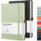 RETTACY Notizbuch, A5, liniert, Hardcover, 2 Stück – dickes Tagebuch mit 376 nummeriertem Papier, 2 kostenlose Haftnotiz-Trennblätter, 100 g/m² Papier, Stiftschlaufe, Innentasche, 14,5 x 21 cm –