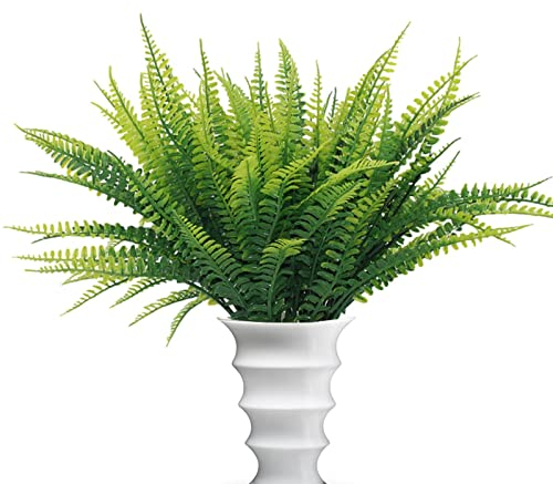 Ailopta Farne Künstliche Pflanzen Groß - Kunstfarne für Outdoor-Pflanzgefäß groß - UV-beständiges Grün, lebendige Boston-Farne, künstliche Pflanzen für draußen, drinnen, Hochzeit, Garten, Hof