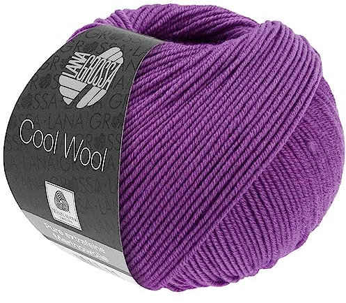 LANA GROSSA Cool Wool Uni | Extrafeine Merinowolle waschmaschinenfest und filzfrei | Handstrickgarn aus 100% Schurwolle (Merino extrafein) | 50g Wolle zum Stricken & Häkeln | 160m Garn FB 2101