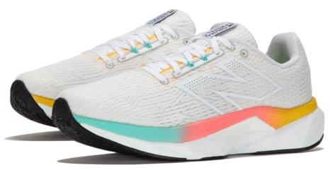 New Balance Women's FuelCell Propel V5 Running Shoe, White/Cyber Jade/Ginger Lemon, 6.5 UK