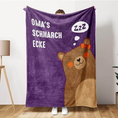 Craftique Oma Geschenk Weihnachten - Decke Oma - Geburtstagsgeschenk für Oma, Oma, Muttertagsgeschenke für Oma Großelterntag, Oma 127x152 cm