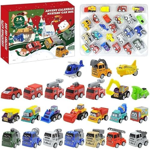 Auto Adventskalender 2024 Kinder Forhome Adventskalender Feuerwehr Auto Spielzeug 24 Überraschung Feuerwehrauto Baufahrzeuge Flugzeuge Auto Weihnachtskalender Geschenk Für Kinder Ab 3 Jahre