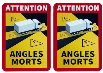 JNNJ 2 Stück Aufkleber Für Toten Winkel, Satz Aufkleber Für Den Toten Winkel Im Wohnmobil, Magnetschilder Mit Uv-Schutz Toter-Winkel-Schild Für Wohnmobil(Lastkraftwagen)